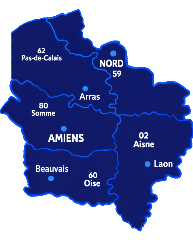 Zone d’intervention MC3D – impression 3D Hauts-de-France